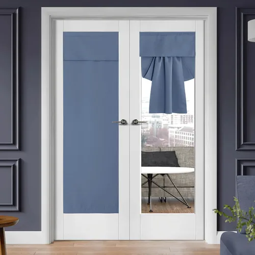 Vista 32 de RYB HOME Cortinas de oscurecimiento de habitación para puerta francesa, cortinas de ventana para puertas de vidrio, aislamiento térmico, cortina