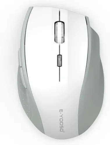 Vista 8 de E-YOOSO - Ratón inalámbrico Bluetooth para portátil, ratón óptico portátil para computadora, 6 botones, inalámbrico 2.4GHz con receptor USB, 4800