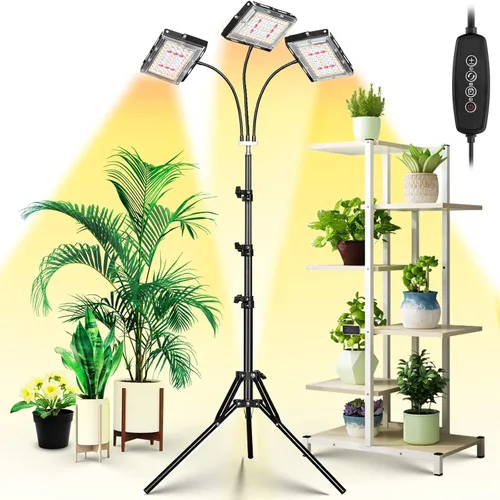 Vista 9 de LBW Luz de cultivo para plantas de interior, luz LED de escritorio de espectro completo, lámpara de cultivo pequeña con temporizador de 4 H/8H/12H