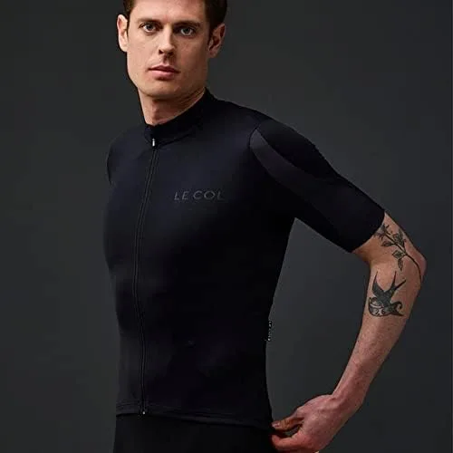 Vista 3 de LE COL Hors Categorie - Camiseta de manga corta para hombre, bolsillos traseros, absorbe la humedad, transpirable, XS - 3XL