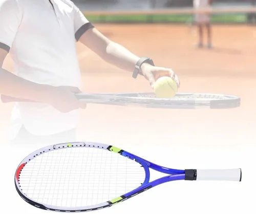 Vista 7 de Raqueta de tenis, raqueta de tenis recreativa para adultos, marco de aleación de aluminio, raqueta de tenis para adolescentes, juego de raqueta