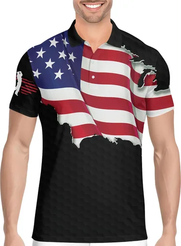 Vista 9 de HIVICHI Camisas de golf divertidas para hombre con patrón estampado loco colorido y novedad de alto rendimiento que absorbe la humedad, camisa tipo