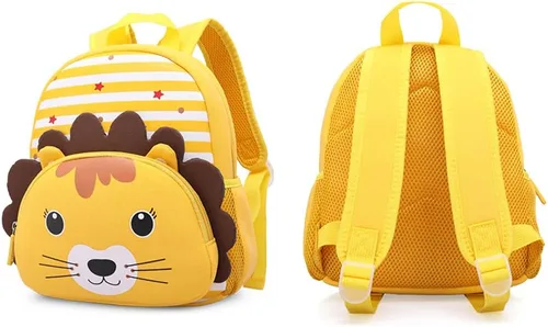 Vista 5 de Mochila impermeable para niños de 2 a 5 años para el jardín de niños mochila 3D de lindos dibujos animados de neopreno mochila de animales para niños