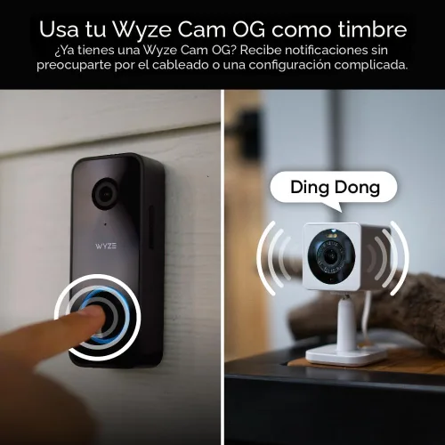 Vista 8 de WYZE Cámara de timbre con cable v2 (se requiere cableado de timbre existente), timbre de video de seguridad 2K, visión nocturna a color, audio de 2