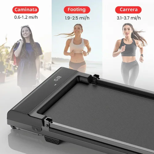 Vista 3 de Walking Pad Treadmill for Home - Foldable Treadmills with Handle Bar Mini Portable Walk Pads Under Desk Small Spaces Compact Folding Electric