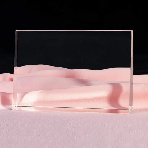 Vista 4 de Marco de placa de cristal 3D personalizado con tu foto rectangular personalizable para boda, cumpleaños, nacimiento del bebé, día de San Valentín