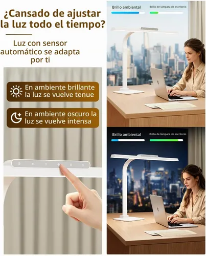 Vista 2 de Lámpara de escritorio LED grande para oficina en casa, lámpara