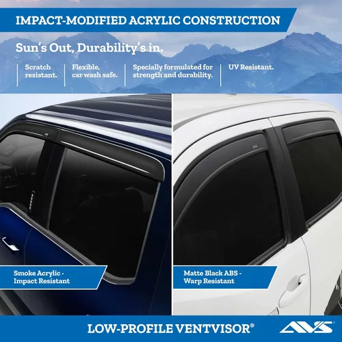 Vista 3 de Auto Ventshade [AVS] Ventvisor de perfil bajo / protector de lluvia Compatible con GMC Acadia 2007 - 2016, Acadia Limited 2017 - humo, 4 piezas
