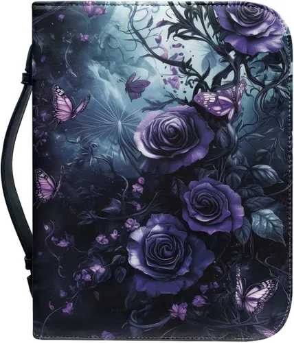 Vista 31 de Cubierta de la Biblia de diseño personalizado Funda de libro con cremallera de cuero PU Funda de transporte de Biblia multifunción Regalo