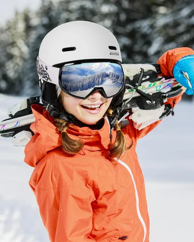 Vista 6 de OutdoorMaster Casco de Snowboard para Niños y Niñas - Carcasa de PC Duradera, Espuma EPS y 12 Rejillas de Ventilación, Ajuste con Dial Ajustable
