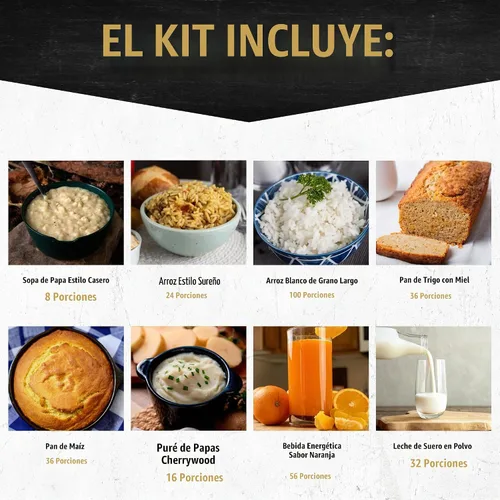 Vista 6 de Ready Hour Suministro de alimentos de emergencia para 3 meses (846 porciones), kit de 3 meses, entradas de comida para almacenamiento de alimentos