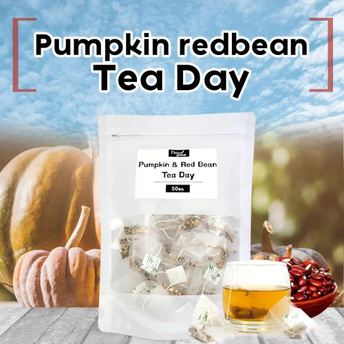 Vista 3 de Buen día para beber Té Total 32 sabores y sabor de diferentes países 50bolsas/paquete (té de calabaza y frijoles rojos)