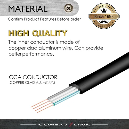 Vista 2 de RJ11 4P4C - Cable modular para teléfono, receptor, cable de bobina (7 pies, negro)