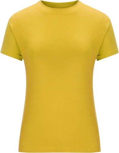 Vista 6 de Camisetas cortas básicas para mujer, estilo casual, para salir, a la moda, ajustadas, de manga corta, ajustadas, para adolescentes, niñas, lindas