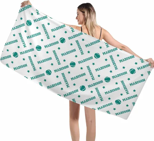 Vista 54 de Interestprint Toalla de piscina con nombre personalizado para niños, adultos y hombres, toalla de playa naranja personalizada con número