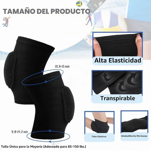 Vista 3 de Rodilleras de voleibol, mangas para brazos, calcetines y diadema de voleibol, 4 piezas, accesorios de voleibol, mangas para antebrazo para pasar
