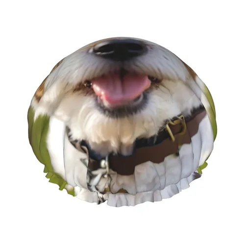 Vista 11 de Animal Rhino Print Shower Cap,Elastic And Reusable Bath Hair Hat For Long Hair,Large Waterproof Shower Bonnet,For Women Men Kids