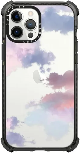 Vista 28 de CASETiFY Funda Ultra Impact para iPhone 12 Pro Max - Adhesivo Aries Moross, color negro transparente