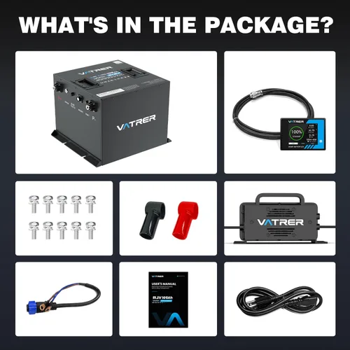 Vista 9 de VATRER POWER 48V 105Ah Mini Lithium Golf Cart Battery, Built-in 200A BMS