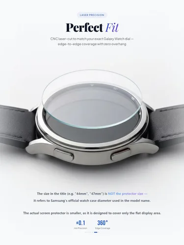 Vista 8 de Protector de pantalla para Samsung Galaxy Watch 4 Classic de 1.654 pulgadas. 【1.654 pulgadas es tamaño de la esfera, no es protector