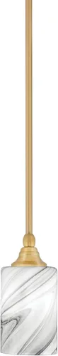 Vista 35 de Toltec Lighting Tallo Colgado Mini colgante, acabado de cobre negro, 3.5" cuadrado humo burbuja vidrio