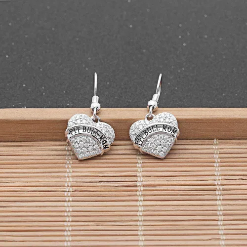 Vista 2 de Pit Bull - Collar de corazón para mujer de Ginger Lyne con dije de cadena para cachorro, perro, perrito, joyería para ella pendientes
