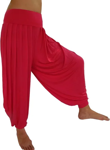 Vista 13 de Lovely Creations Pantalones holgados con cintura elástica y harem Aladdin para mujer