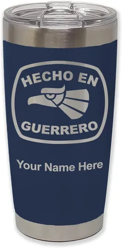 Vista 39 de LaserGram Vaso aislado al vacío de 20 onzas, hecho en Guerrero, grabado personalizado incluido (negro)