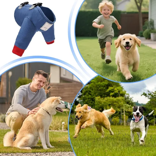 Vista 4 de Coderas ajustables para perro, protección suave y lavable para las piernas, heridas antilamidas con correa segura, rodillera