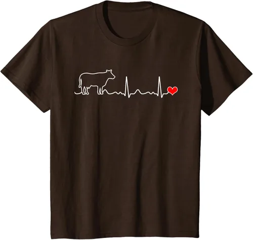 Vista 50 de Camiseta de paciente con corazón I Love My Cow Valve EKG Heartbeat Heart Pacient, Negro, S