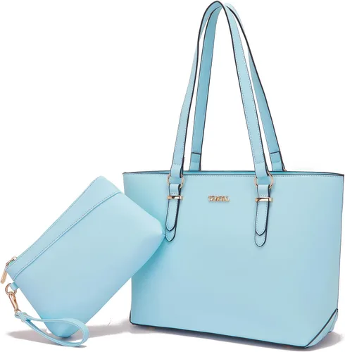 Vista 18 de YZAOLL Bolsos para mujer de cuero sintético, medianos y grandes, bolso de hombro, cartera, juego de bolso de mano y billetera