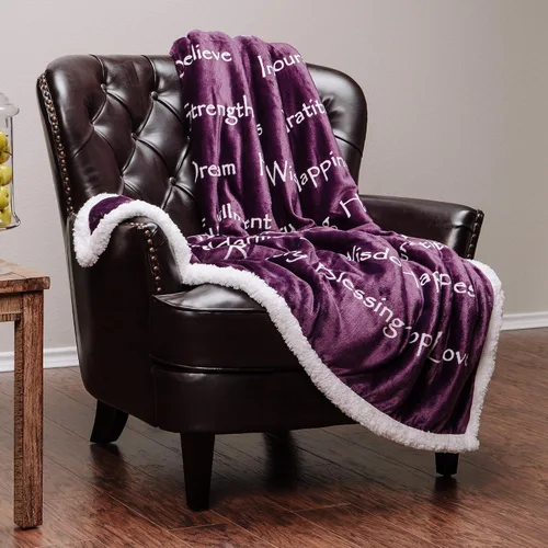 Vista 6 de Chanasya Manta Decorativa de Regalo Inspiradora Premium de Amor y Alegría - Sherpa Acogedora, Cálida y Esponjosa - Regalo Perfecto de Cuidado