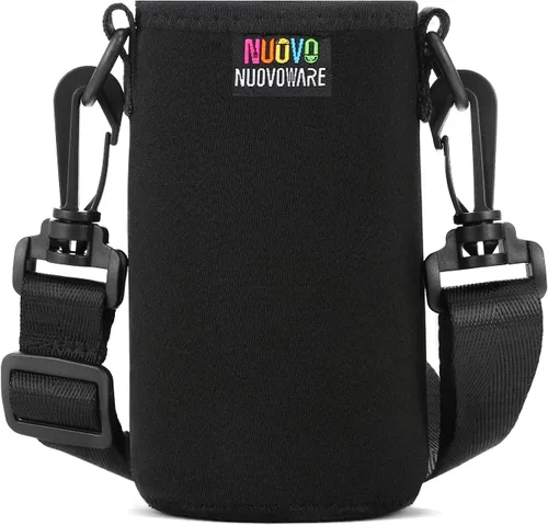 Vista 65 de Nuovoware Soporte para botella de agua con correa, 20-40 oz, negro carbón Negro (Charcoal Black)