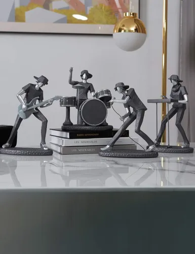 Vista 7 de HAUCOZE Estatua de músico, estatua musical, regalo, decoración del hogar, centro de mesa, escultura para piano estudio, dormitorio, poliresina, 9.5