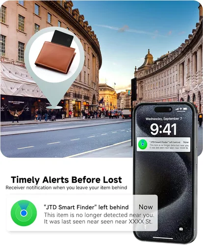 Vista 4 de Paquete de 4 tarjetas Air Tag Tracker 2026, ultra delgada, 0.07 pulgadas, impermeable IP68, funciona con Find My (iOS), para carteras, llaves 4