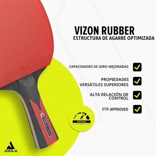 Vista 4 de JOOLA Infinity Carbon Professional Table Tennis Paddle with Cover – Ergonomic Comfort Grip - ITTF Approved Rubbers - Competition Paddle for Powerful