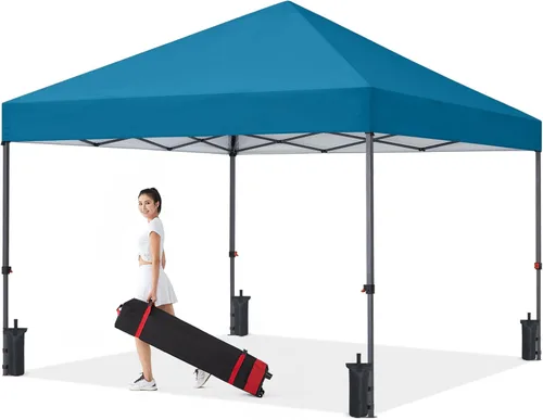 Vista 14 de COOSHADE - Tienda de campaña duradera y fácil de desplegar con bolsa enrollable, 8 x 8 pulgadas, gris