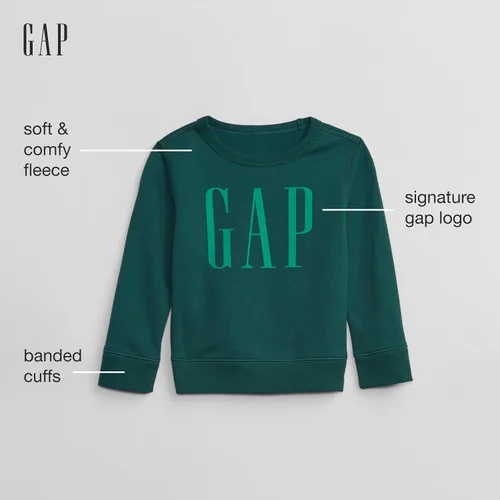 Vista 2 de GAP Sudadera con cuello redondo con logotipo para bebé niño