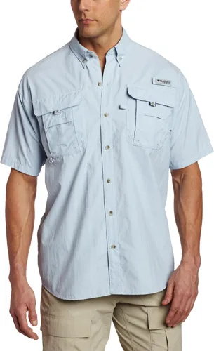Vista 44 de Columbia - Camisa de pesca Bahama II, línea PFG, con factor de protección ultravioleta (FPU) 30, de manga corta, para hombre. azul (Vivid Blue)