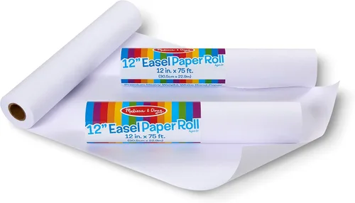 Vista 4 de Melissa & Doug Rollo de papel de caballete de mesa (12 pulgadas x 75 pies), paquete de 3