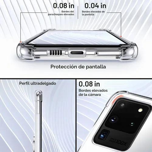 Vista 3 de Silverback Funda transparente para Samsung Galaxy S20 Ultra con soporte