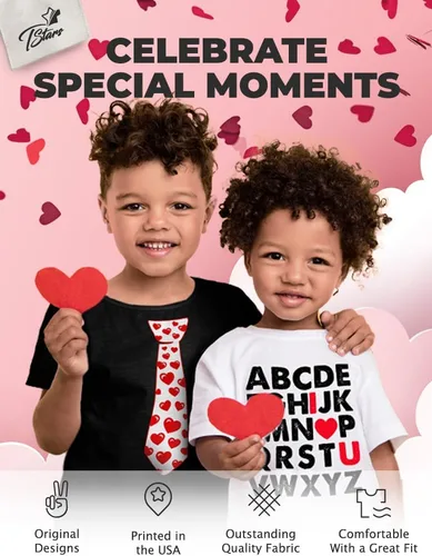 Vista 5 de Camiseta de manga larga para el día de San Valentín para niños y niñas, videocámaras