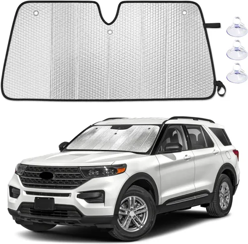 Vista 29 de EcoNour Parasol plegable de acordeón para parabrisas compatible con Tesla Model 3/Model Y 2017-2024 2025 2026, parasol delantero para ventana