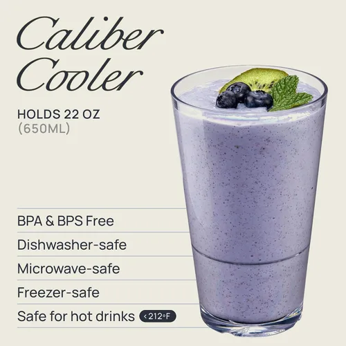 Vista 4 de Drinique Caliber Cooler - Vasos irrompibles de Tritan, 22 onzas (juego de 4), transparente, CAL-CO-CLR-4