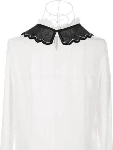 Vista 3 de Collar falso desmontable, mini chal de diamantes de imitación, gargantilla de capa falsa Peter Pan para mujer