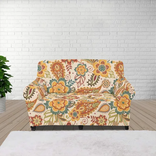 Vista 74 de Horeset Funda elástica para silla con diseño de flores hippie otoñales, funda para sofá, lavable, protección de muebles con espuma antideslizante
