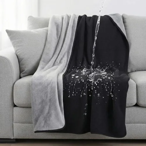 Vista 10 de Tisancy Manta impermeable para cama, sofá, 40 x 60 pulgadas, reversible y lavable, tapete impermeable de vellón y franela, resistente al agua