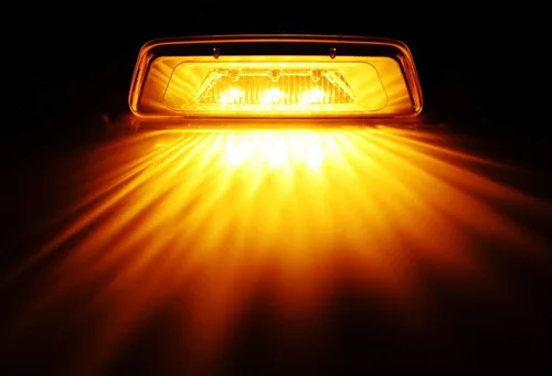 Vista 2 de iJDMTOY Lentes ámbar súper brillantes LED para rueda delantera delantera Fender Side Marker Lights compatibles con Kenworth T680 T700 T880