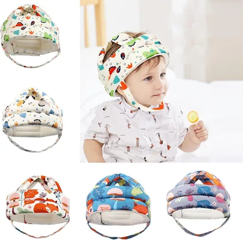 Vista 3 de Casco de bebé para gatear caminando, casco de bebé sin golpes, suave protector de cabeza de bebé, protección para la cabeza para bebés niños y niñas