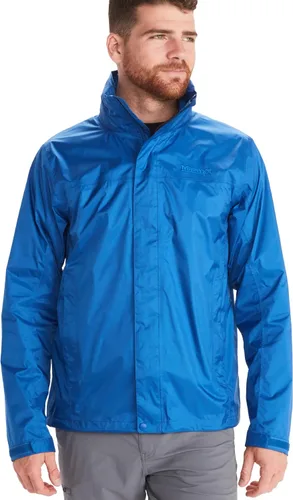 Vista 21 de MARMOT Chaqueta impermeable Precip Eco para hombre, 100% reciclada, transpirable, ligera, plegable Azul ártico